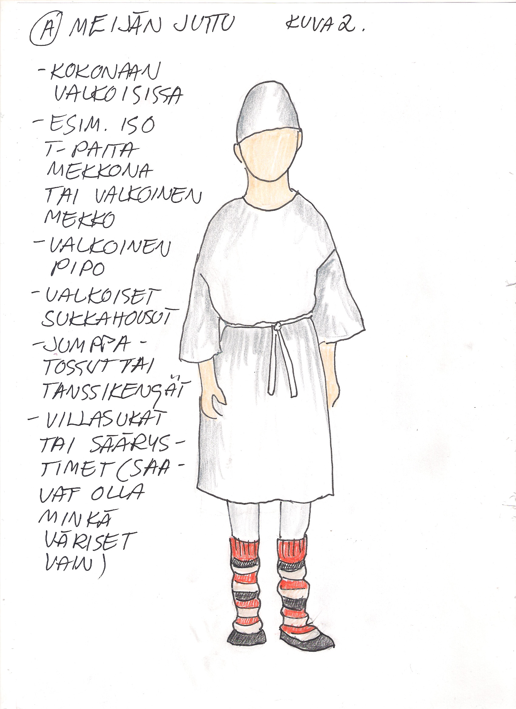 Kalenoiden puvustusohje; A